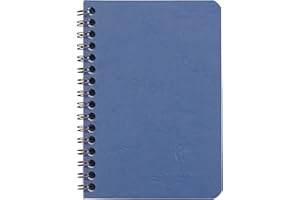 Clairefontaine 785924C Collection Nomaddict (ex Age Bag) Un Carnet à Spirale Bleu - 9x14 cm - 100 Pages Petits Carreaux - Papier Blanc 90 g - Couverture Carte Lustrée Grain Cuir
