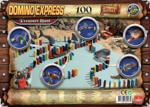 Imagen 3 de Goliath 80903.012 Domino Express Pirate Treasure Hunt - Juego de efecto dominó, diseño de piratas
