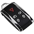 5 Button Smart Key Case with Uncut Key Blade for Jaguar XF XK XKR 2007 2008 2009 2010 2012 X-Type S-Type