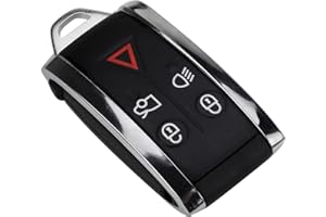 KUYUANSU 5 Buttons Car Remote Smart Keyless Fob Case Shell w/ Uncut Key Blade For Jaguar XF XK XKR 2007 2008 2009 2010 2012 X-Type S-Type