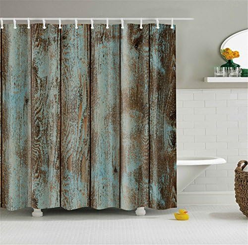 WCOCOW Retro Distressed Old Wood Rustic Boards Bathroom Shower Curtain Decor Art Prints Waterproof Polyester (Old Wood)