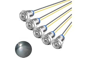Gebildet 5pcs 10mm 230V AC LED Metal Indicator Light Waterproof Signal Lamp (White)