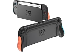 JUSPRO Dockable Grip Case for Nintendo Switch 2, Ergonomic Handheld Protective Cover Accessories with Quick-Release Joy-Con Design
