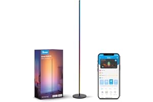 Govee LED Floor Lamp, RGBIC Modern Corner Lamp, Smart Standing Lamp with 61 Scene Modes,Music Sync, Black Corner Floor Lamp for Living Room, Bedroom