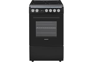 Daewoo F5EV15BL1DE Standherd mit Glaskeramik-Kochfeld/A/Garraumvolumen: 55 L / 5 Beheizungsarten mit Ober-/Unterhitze/Digital