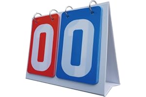 Helweet Tragbare Anzeigetafel, Sportanzeigetafel, Zähltafel, Score Flipper, Punktezähler, Digit Flip Sport Anzeigetafel, Geeignet für Basketball, Fußball, Badminton, Baseball(160 x 185 mm)
