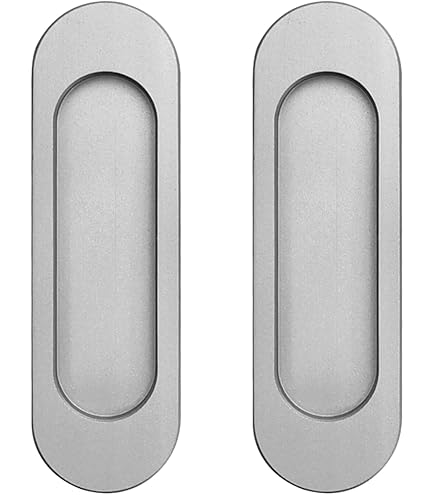 2x Selbstklebende Schiebetürgriffe Schwarz - Aluminium 10cm