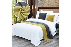 QRGMKL New Bed Runner Bedspread Premium Bed Scarf European Style Hotel Bedroom Home Bedding Protector Bed Runners and Matching Cushions-T||160X50cm for 1m Bed