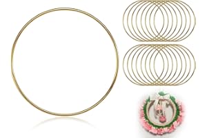 KAPSING Confezione da 16 Anelli Acchiappasogni in Metallo per Artigianato, Diametro 10 cm Anelli in Metallo Rotondi Dorati Decorazione per Anello Acchiappasogni (Oro)