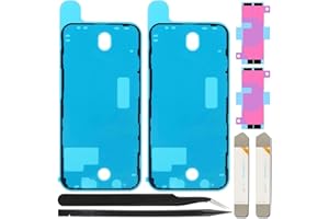 ZHUROUPU 7Pcs Schwarz Kleber Adhesive Ersatz für iPhone 12, wasserdichte Folie Klebefolie LCD Display Adhesive Sticker & Akku Adhesive Sticker .inkl Werkzeug (6,1 Zoll/schwarz)