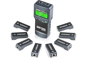 NOYAFA Network Cable Tester, NF-8108M LAN Phone Cable Wire Length Tester for CAT5 CAT6 RJ45 with Mapper 8 Remote Units with Wiremap Adapter