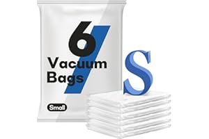 VACBIRD Confezione da 6 piccoli sacchetti sottovuoto (60 x 40 cm), riutilizzabili, salvaspazio sottovuoto vestiti da viaggio, per vestiti, maglioni, giocattoli di peluche, viaggi (pompa non inclusa)