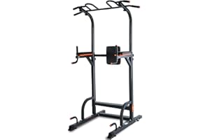 ISE Power Tower Barre de Traction Chaise Romaine Hauteur Réglables Multifonction Dips Abdominaux Station de Musculation Entraînement à Domicile, Accoudoirs, Fitness, Chaise Romaine Musculation