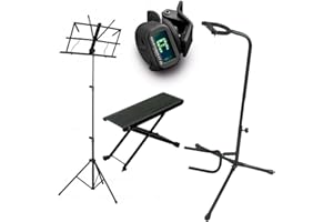 Zoundhouse Einsteiger-Bundle (54: Fußbank + Notenständer + Gitarrenständer + Clip-On Tuner/schwarz)