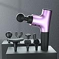 Hi5 Nova Ultra Quiet Deep Tissue Percussion Vibration Massage Device with 6+1 Attachment Heads and Body Massage Gun Deep Pressure Relieve Massage Gun Cordless Body (Purple)