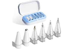 XYOFUN Replacement Tips for Apple Pencil Pro, iPencil Nibs Accessories, Upgraded Stylus Pen Tips with Carrying Box,Compatible with Apple Pen 2nd/1st Gen & USB-C (6 in 1 - Blue)