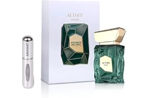 RESAES RESISTANT AND AESTHETIC Aether Extrait de Parfum 100 ml Parfum arabe unisexe de longue durée avec atomiseur rechargeable 5 ml Parfum avec notes d'ambre, de musc blanc, de rose et de vanille (Aether Extrait)