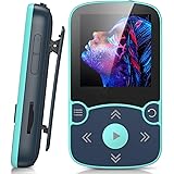 AGPTEK MP3 Player Bluetooth 5.0 Sport 32GB mit 1,5 Zoll TFT Farbbildschirm, Mini Musik Player mit Clip, Unterstützt bis 128GB