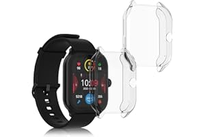 KWMOBILE 2X Cover kompatybilna z Huami Amazfit GTS 4 - Krzemowa okładka Fullbody Case Ochronne Zestaw Ochrony Przezroczyste