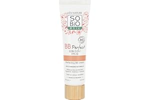 SO'BIO ÉTIC NATURE LEA SO BiO Etic| BB Cream 5 w 1 z certyfikatem organicznym - Perfect | Clear | Nawilża - Wygładza - Odsłania blask - Chroni skórę | Organiczny hydrolat hibiskusa | SPF 10 | Wegańskie |