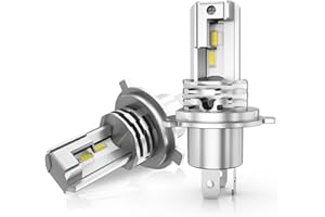 AUXIRACER Ampoules à Led H4,Puce Cps 6500K 600% de lumière,h4 Led Feux de route et de croisement pour voitures，Remplacement pour ampoules halogènes et Xenon(2 pièces) (H4)