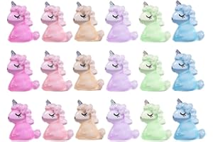 CPJJ 24 Pièces Mini Licornes décorations lumineuses en résine pour Aquarium Jardin Paysage Maison de Poupée Décoration Miniature