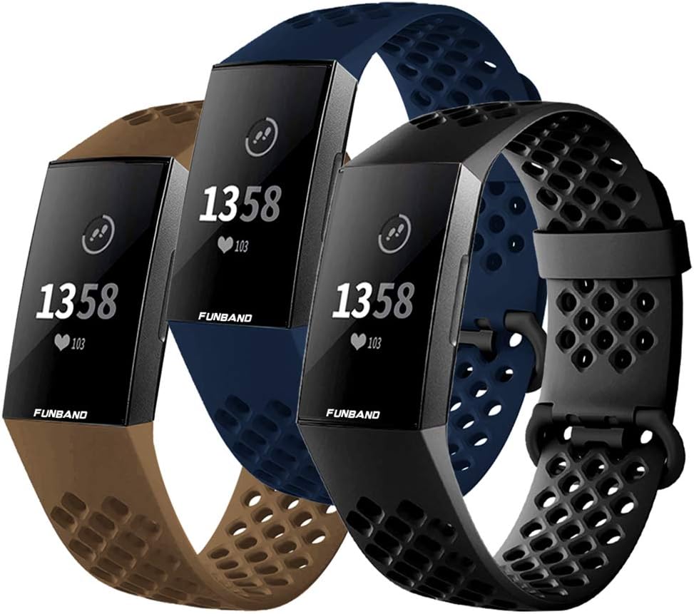 FunBand Fitbit Charge 3/Charge 4 Correa, Edición Especial Soft Silicona Deportes Recambio de Pulseras Ajustable Reemplazo Accesorios para Reloj Fitbit Charge 3/Charge 4
