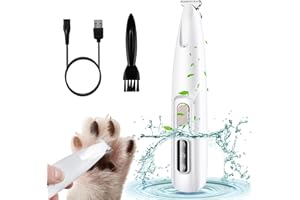 ‎MOKEUM Hundepfoten-Trimmer, Haustier-Fußhaarschneider, wiederaufladbar, 40 dB, geräuscharm, elektrischer Haarschneider mit LED, für Pfoten, Augen, Ohren, Gesicht, Rumpf (weiß)