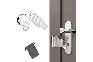 RUAMNY Portable Door Lock, Stainless Steel Bedroom Door Lock, Security Privacy Door Lock for Traveling Home Apartment School with Portable Travel Bag