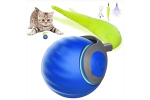 KQLHLHDYZ Jouet Balle Interactif pour Chats, Balle Roulante Automatiqu avec Queue Duveteuse, Jouet Interactif pour Chien et Chat, Jouet de Balles Interactive Intérieur
