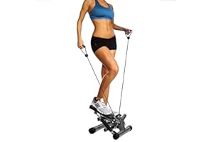 BalanceFrom Adjustable Stepping Machine and Step Counter, Leg Workout Machine & Mini Stair Stepper with Resistance Bands for Home Workouts