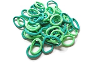 Morices 50 Pcs Gradient Green Hair Ties for Women, No Metal Elastic Ponytail Holders for Girls, No Damage Seamless Stretch Hair Bands Hair Accessories for Thick Heavy and Curly Hairs
