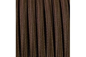 BESCHLE 5 mètres 2 - fils Câble textile fil électrique tissu rond 2x0,75 2G0,75 marron