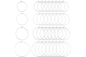 UNICRAFTALE 80pcs 4 Tamaños 20/25/30/40mm Encantos de Copa de Vino Anillos 316 Pendientes de Aro de Acero Inoxidable Resultados de 0.7mm Pin DIY Pendiente Cuentas para Pendientes de Aro Fabricación