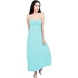 Womens Cotton Seamless/Moulded Double Layered Fabric Full Length Bra Nighty Slip
