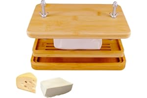 GLOWGATH Tofu Press,Large Bamboo Tofu Press with Tofu Strainer,Drip Tray and Cheesecloth, BPA Free,Easy to Clean,Easily Remove Water from Silken/Firm/Extra Firm Tofu,Great Gift for Tofu Lover