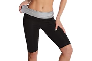 Litthing Shorts de Sport Short de Sudation et Sauna Pantalon Amincissant Short de Gym Fitness Sport Yoga Favorise la Transpiration Sauna Pants Legging Anti Cellulite pour Femme Taille M - XXL