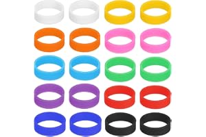 QUARKZMAN 20 st solida silikongummiringar 20 x 7 mm | Gummiringar elastiska kabelband, röd/orange/gul/grön/mörkblå/lila