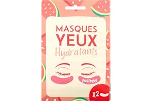 French Tendance - Patch Hydratant Yeux - Anti Cernes, Poches et Rides - Rafraîchissant et Revitalisant - Format Voyage - Senteur Pastèque - 2 Unités