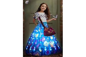 UPORPOR Light Up Encanto Dress Mirabel Costume Outfit for Girls