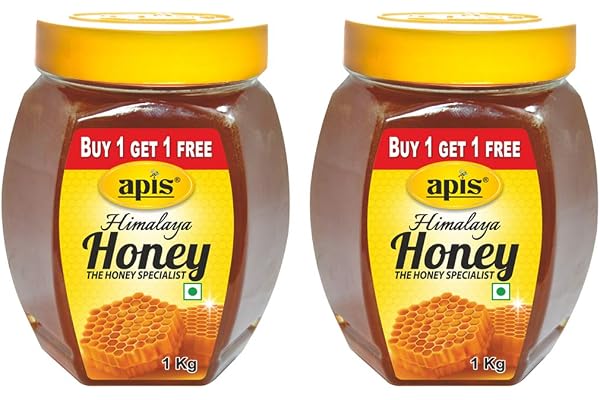 Apis Himalaya Honey, 1kg Each (Buy 1 Get 1 Free) Pure No Added Sugar or Adulteration