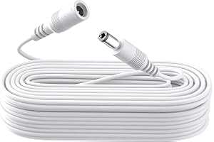 ANLINK 33ft 10M DC Power Extension Cable, DC 12V Power Adapter Extension Cord 5.5mm x 2.1mm for CCTV Security Camera/Router/LED Strip Light/Printer and More-White