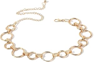 LumiSyne Mode Ceinture Chaîne Pour Femmes Chaîne De Taille Or Argenté Brillant Anneau En Métal Réglable Boucle Robe Chaîne Chaîne De Corps Pour Fête Mariage Quotidien