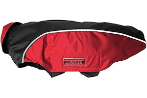 WOLTERS CAT & DOG Wolters | Regenjacke Easy Rain in Schwarz/Rot | Rückenlänge 28 cm