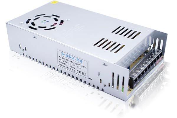 Alimentation à Découpage 24V 15A 360W Transformateur LED 360W Commutation Alimentation AC 110V / 220V to DC 24V 15A Convertisseur de Commutation pour Bandes de LED, lumières LED
