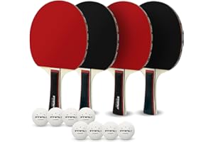 ZTTENLLY Ping Pong Paddles Set of 2 or 4 with Balls & Storage Case | Better Control | Sticky Inverted Rubber | Table Tennis Paddles Set for Indoor & Outdoor Games