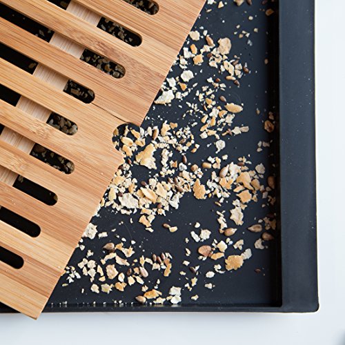 Levivo Brotschneidebrett aus Bambus mit Krümelfach in 3 Farben, schwarz - 7