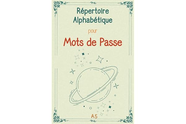 Répertoire Alphabétique a5 pour Mots de Passe: Carnet avec Repères de A à Z, pour Garder et Gérer les Codes et les Identifiants Internet.
