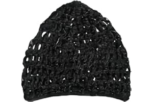 zalati Gorro de malla de ganchillo y rayón corto para cubrir el pelo, adorno para dormir, color negro, Negro, Talla única