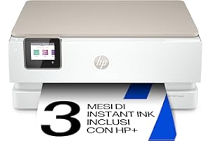 HP Envy Inspire 7220e 242P6B, Stampante Multifunzione a Getto d'Inchiostro A4 a Colori, Fronte/Retro Automatico, 22 ppm, Wi-Fi, Smart, 3 Mesi di Inchiostro Instant Ink Inclusi, Bianca